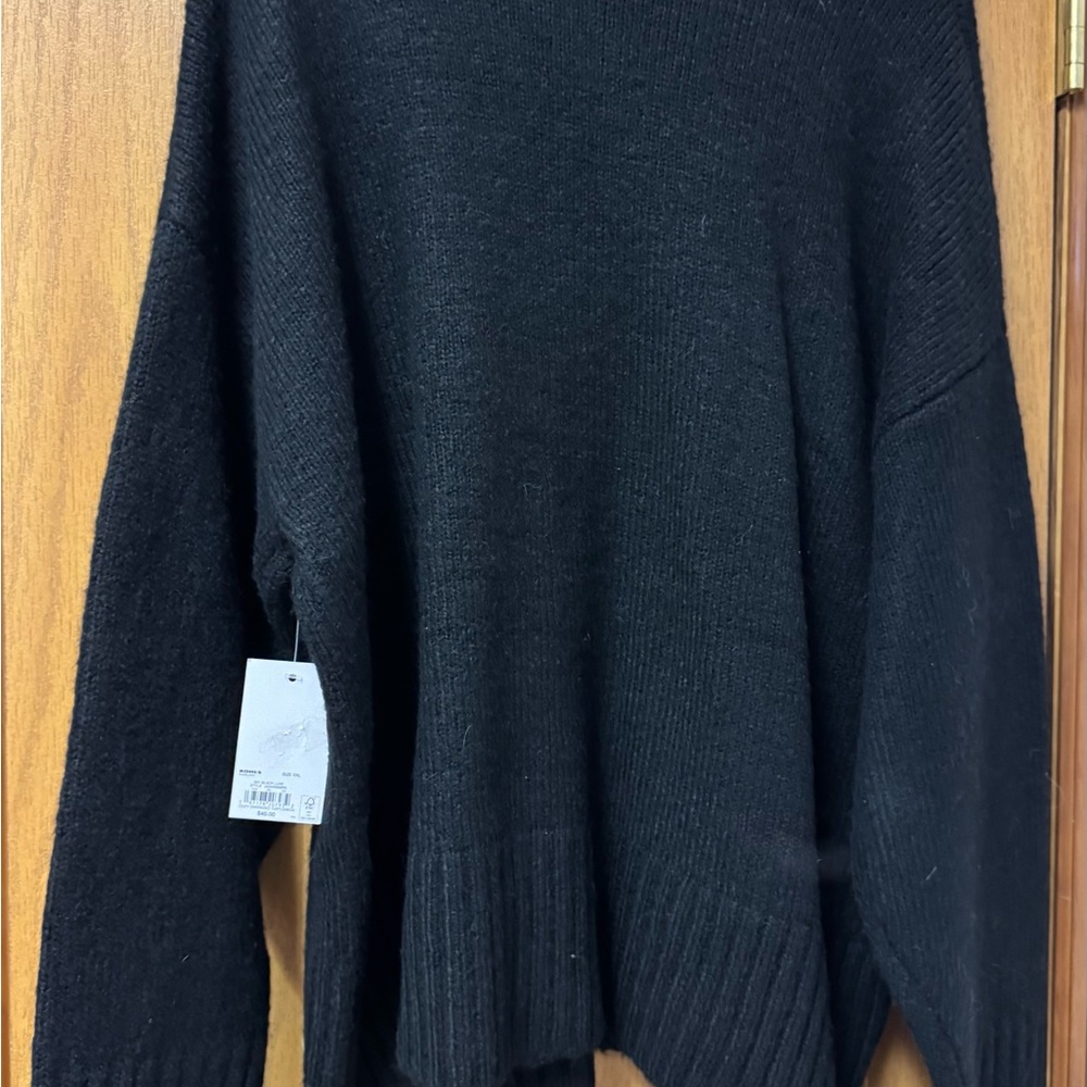 SO Women's Plus Size Warm Winter Black Knit Cowl Neck Sweater XXL